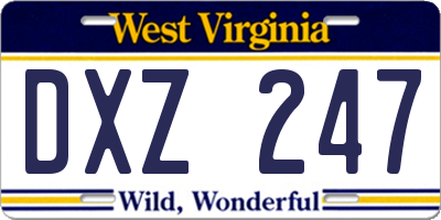 WV license plate DXZ247