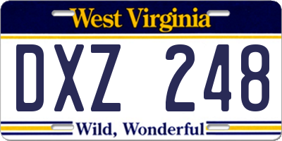WV license plate DXZ248