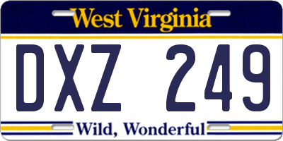 WV license plate DXZ249