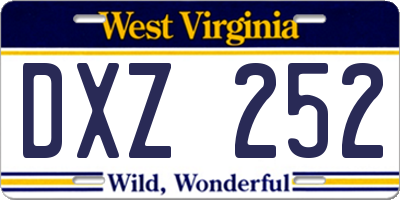 WV license plate DXZ252