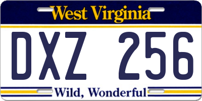 WV license plate DXZ256