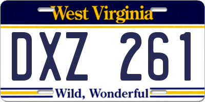 WV license plate DXZ261