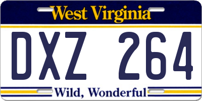 WV license plate DXZ264