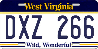 WV license plate DXZ266