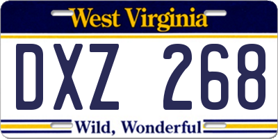 WV license plate DXZ268