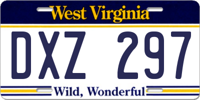 WV license plate DXZ297
