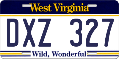 WV license plate DXZ327
