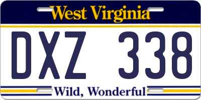 WV license plate DXZ338