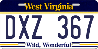 WV license plate DXZ367