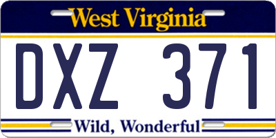 WV license plate DXZ371
