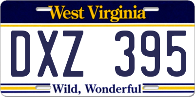 WV license plate DXZ395