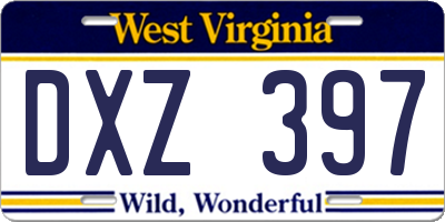 WV license plate DXZ397