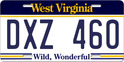 WV license plate DXZ460