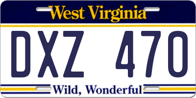 WV license plate DXZ470