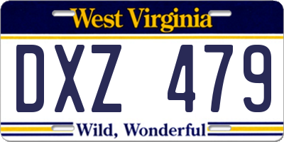 WV license plate DXZ479