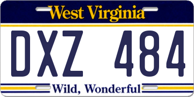 WV license plate DXZ484