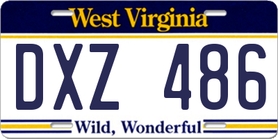 WV license plate DXZ486