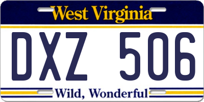 WV license plate DXZ506