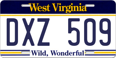 WV license plate DXZ509