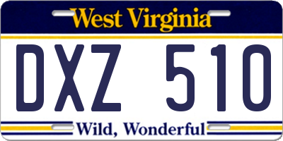 WV license plate DXZ510
