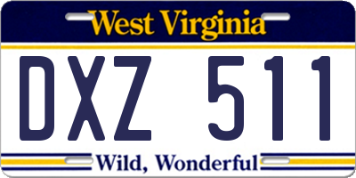 WV license plate DXZ511
