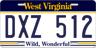 WV license plate DXZ512