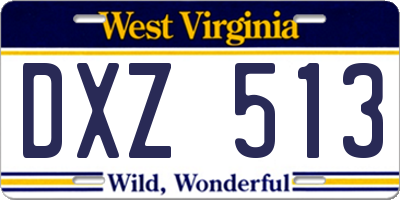 WV license plate DXZ513