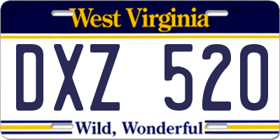 WV license plate DXZ520