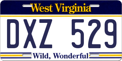 WV license plate DXZ529