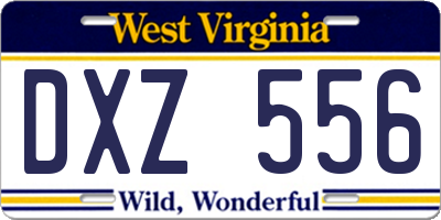 WV license plate DXZ556
