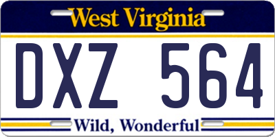 WV license plate DXZ564