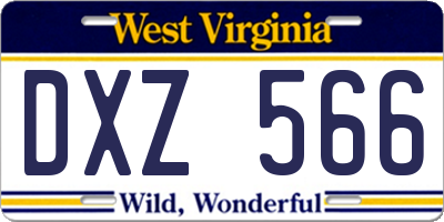 WV license plate DXZ566