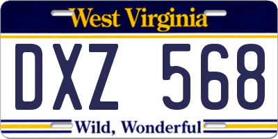 WV license plate DXZ568