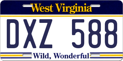 WV license plate DXZ588