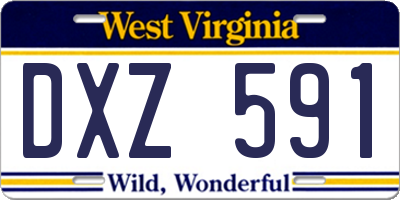 WV license plate DXZ591