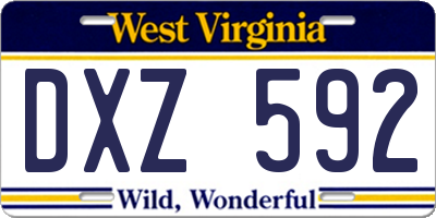 WV license plate DXZ592