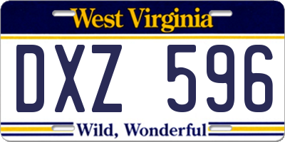 WV license plate DXZ596