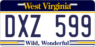 WV license plate DXZ599