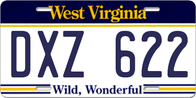 WV license plate DXZ622