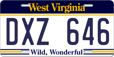 WV license plate DXZ646