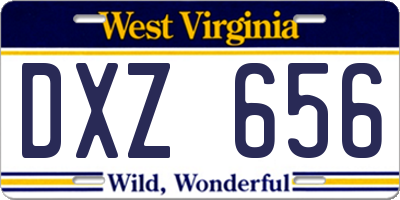 WV license plate DXZ656