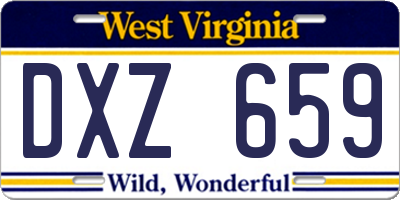 WV license plate DXZ659