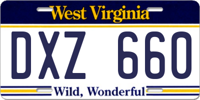 WV license plate DXZ660