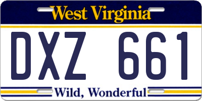 WV license plate DXZ661