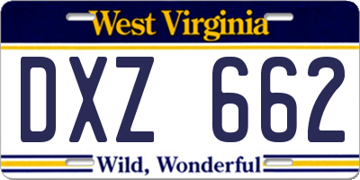 WV license plate DXZ662