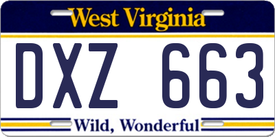 WV license plate DXZ663