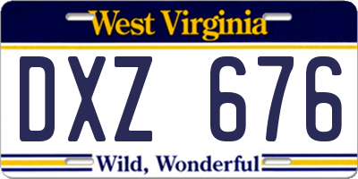 WV license plate DXZ676