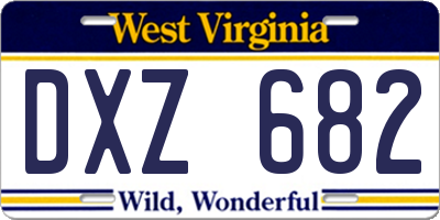 WV license plate DXZ682