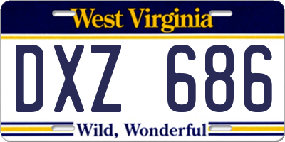WV license plate DXZ686