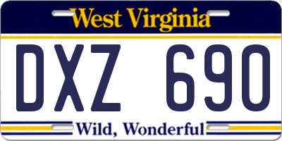 WV license plate DXZ690